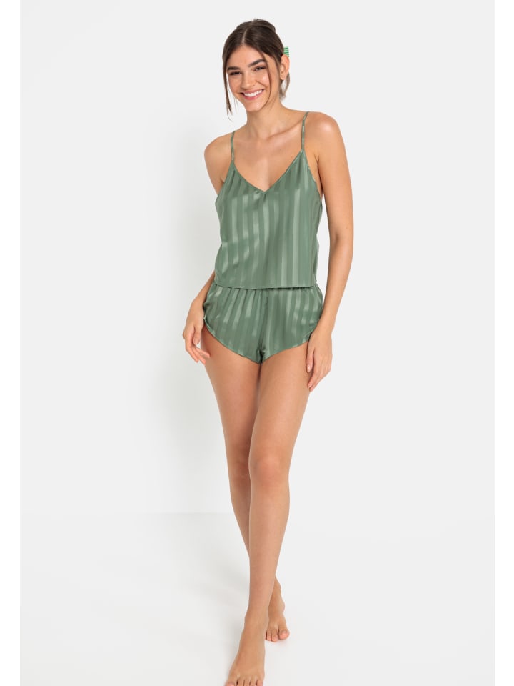 LSCN BY LASCANA Shorty in dunkles Tannengrün gestreift günstig kaufen