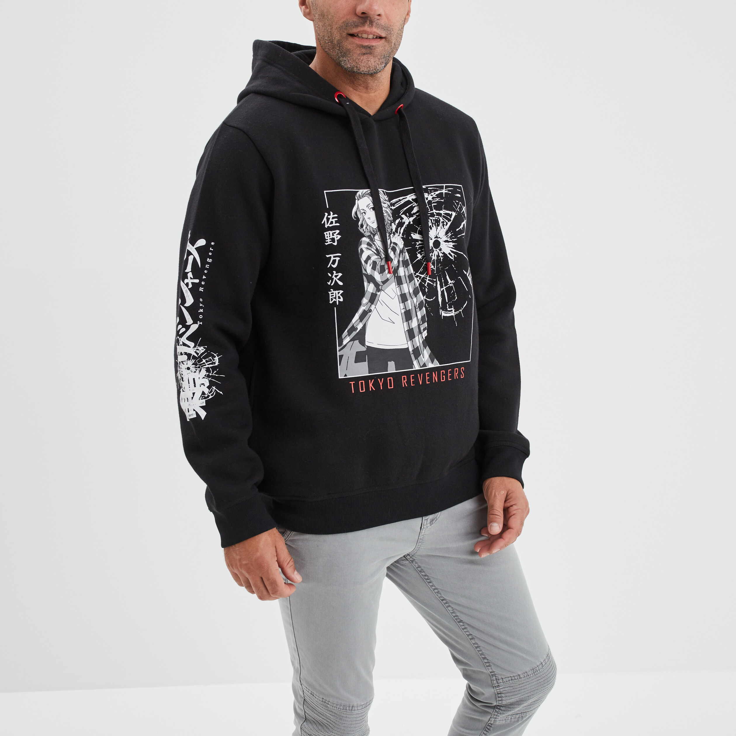 Sweat à capuche hoodie Tokyo Revengers noir homme | La Halle