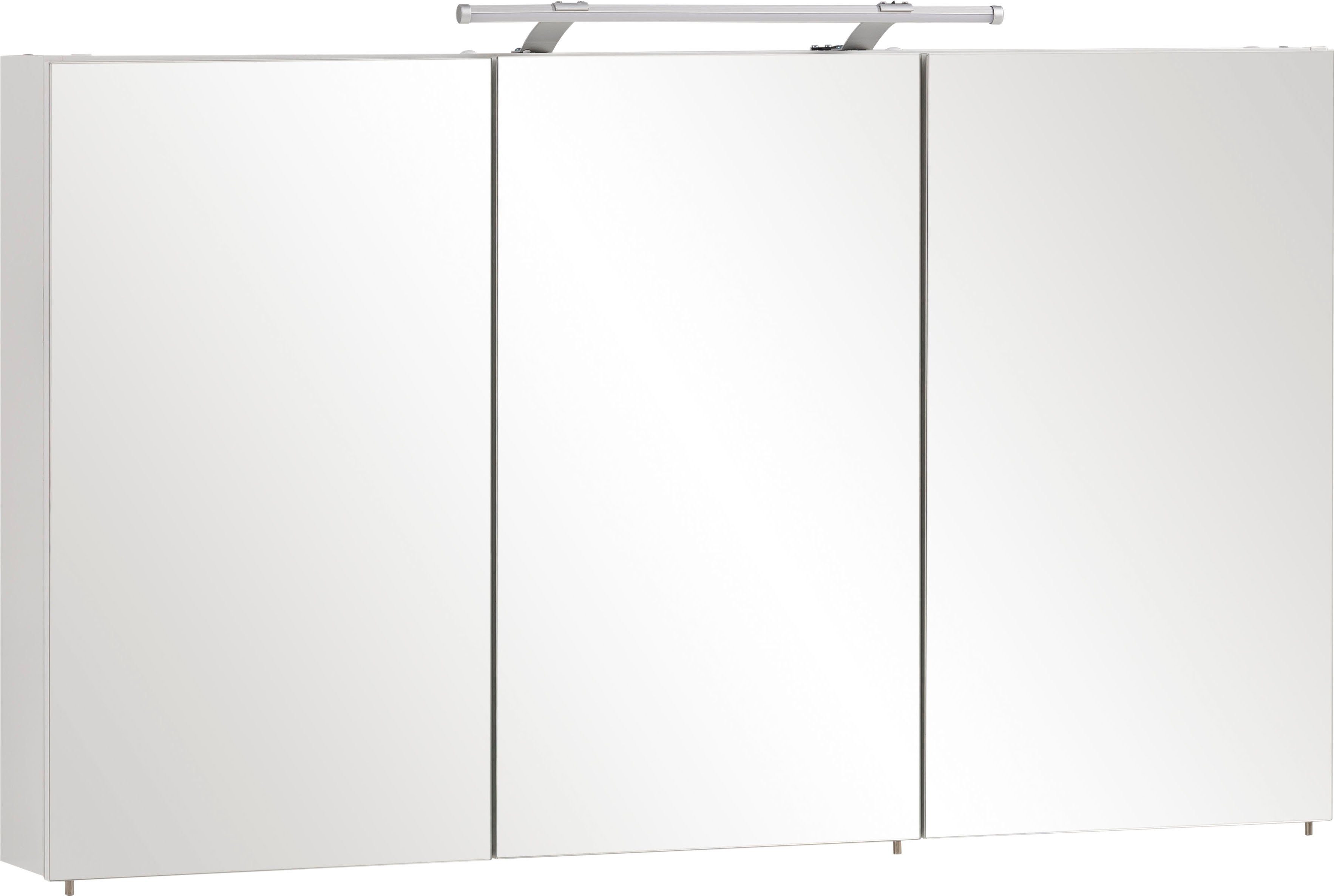 Schildmeyer Spiegelschrank Dorina Breite 120 cm, 3-türig, LED-Beleuchtung, Schalter-/Steckdosenbox