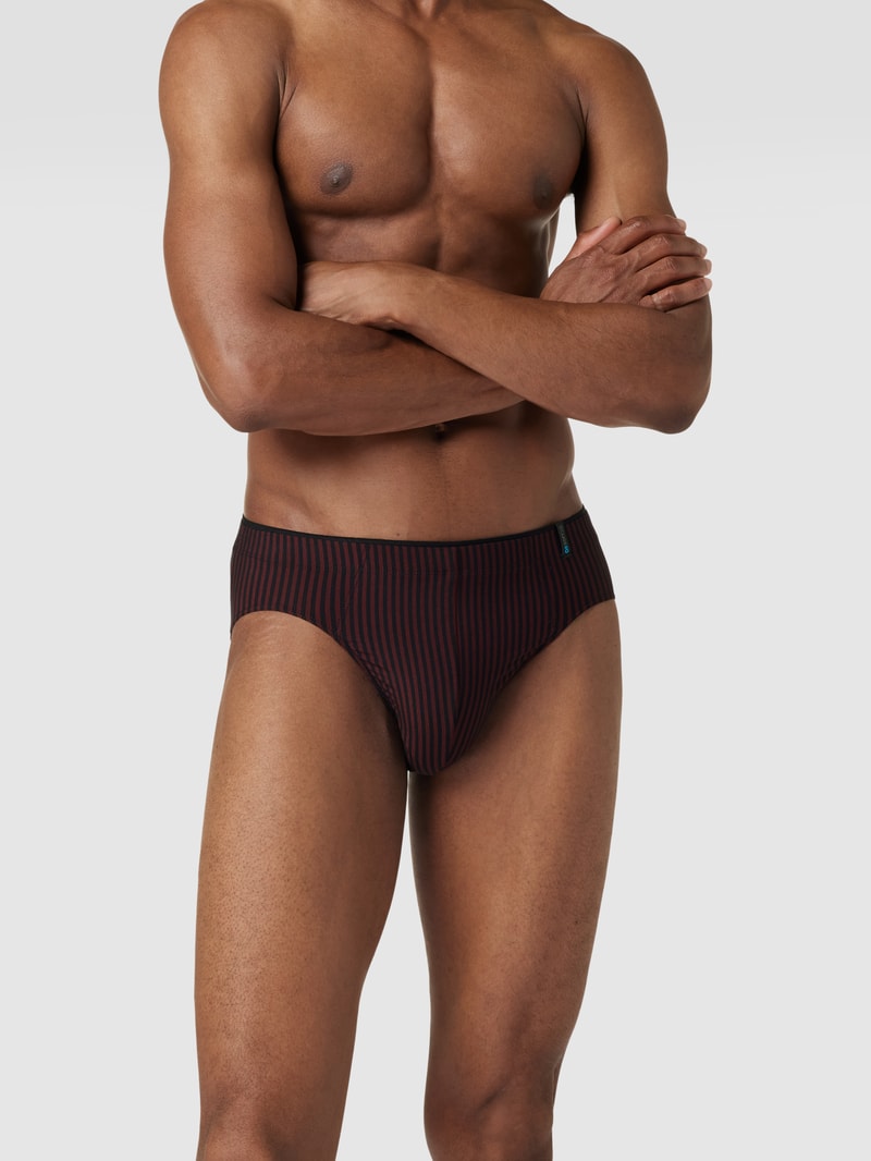 Slip mit Streifenmuster Modell 'Supermini' in dunkelrot