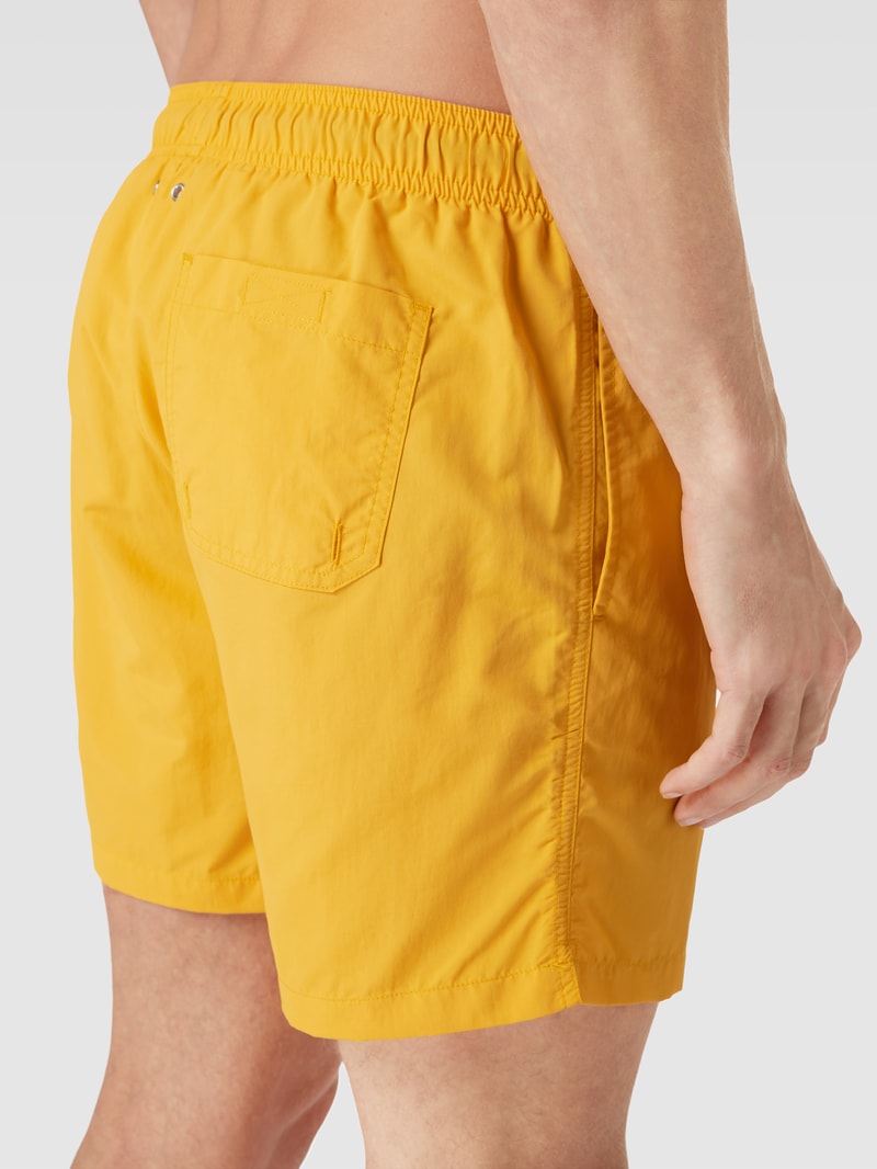 Badehose mit Label-Stitching in orange