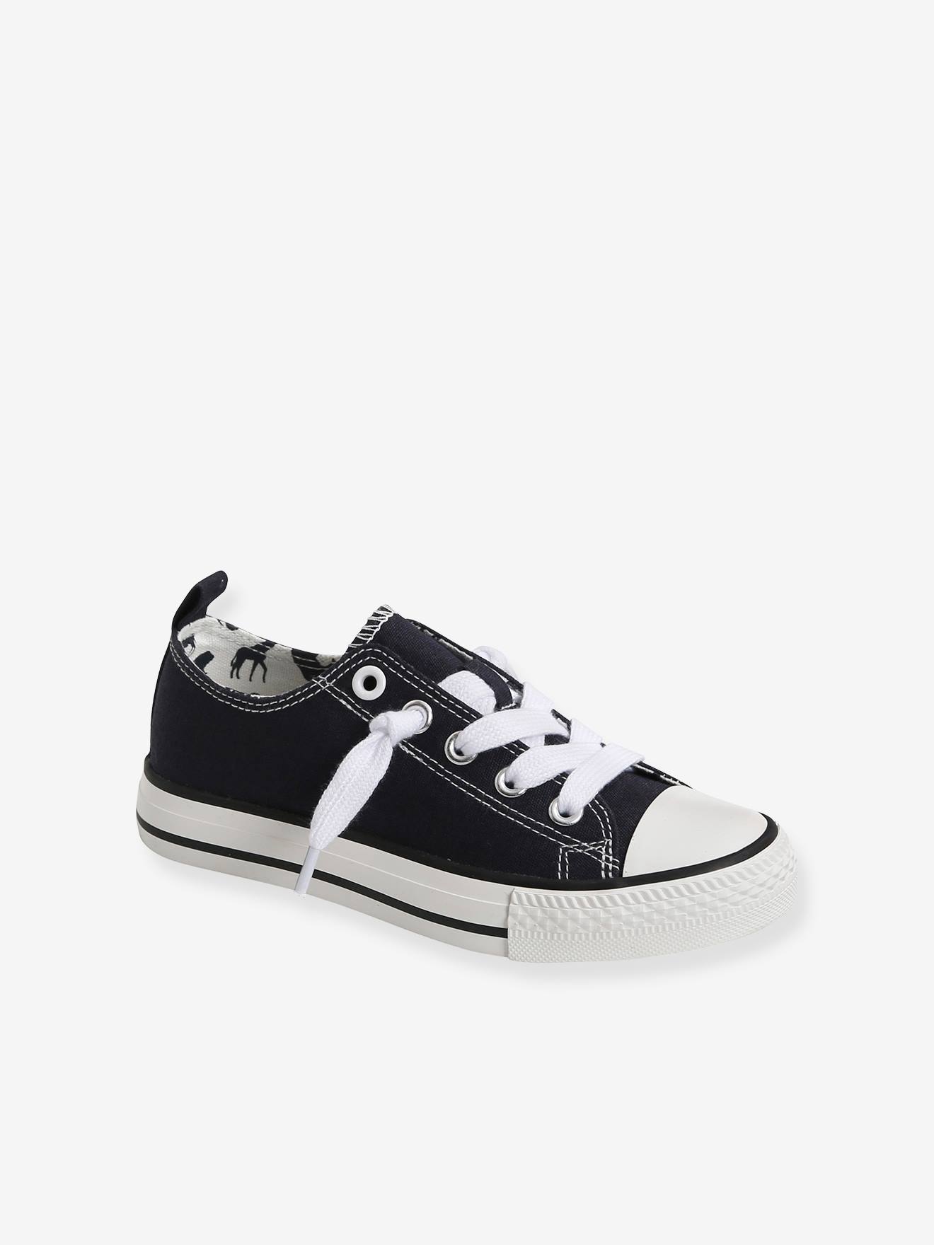 Vertbaudet Jungen Stoff-Sneakers mit Gummizug - grün bedruckt/tropical