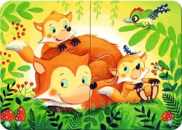 Kinderpuzzle ab 2 Jahren - Kleine Tierfamilien - 2 + 4 + 6 + 8 Teile