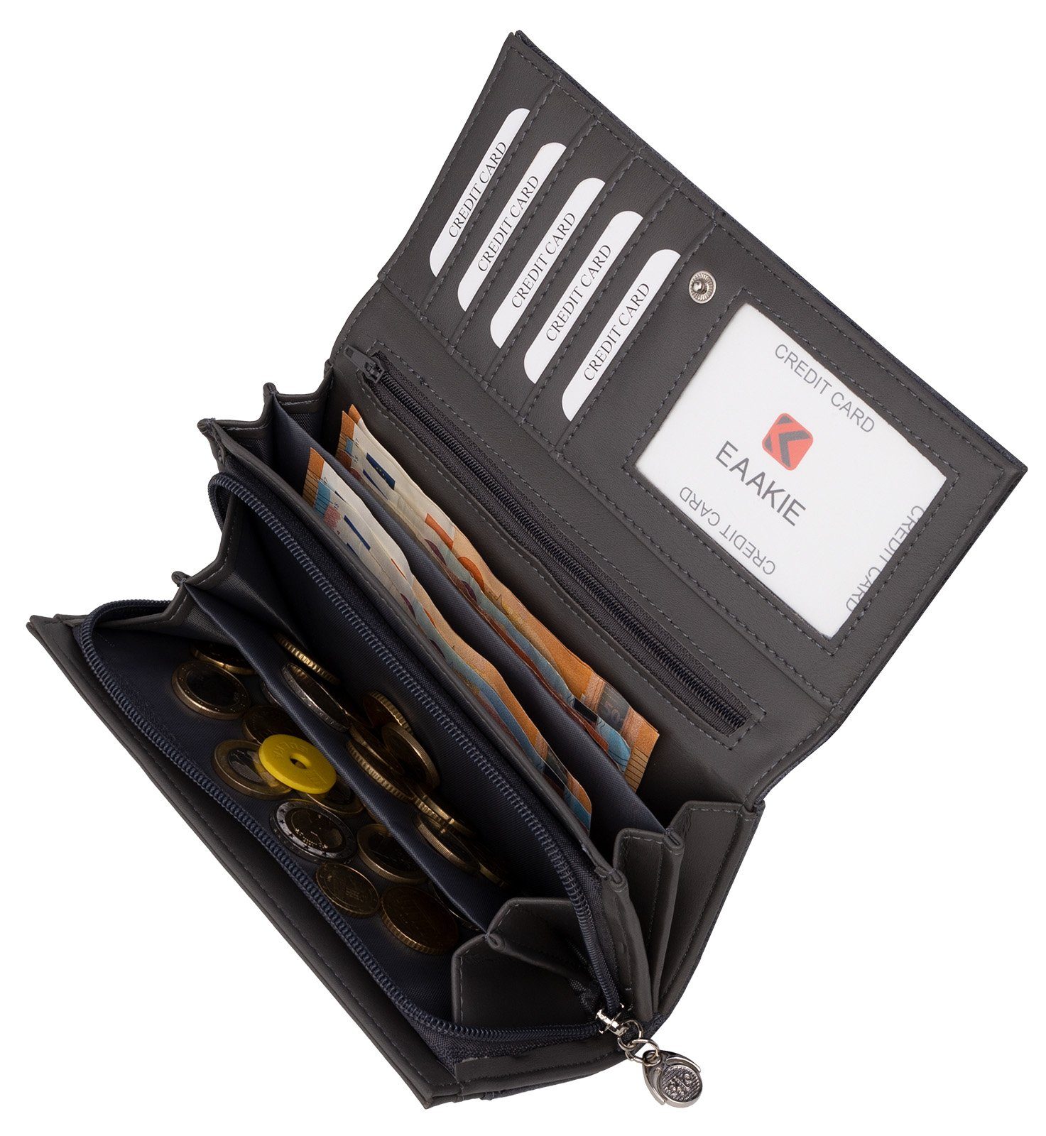 Jennifer Jones Kellnerbörse JENNIFER JONES Damen Geldbörse Geldbeutel Brieftasche Portmonee XXL, Damen Geldbörse klappbar mit Reißverschluss Portemonnaie Geldbeutel