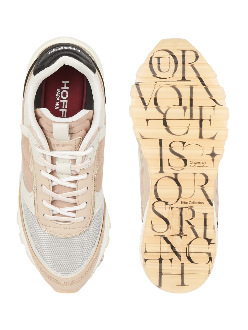 Sneaker aus Leder und Textil Modell 'Rapa Nui' in beige