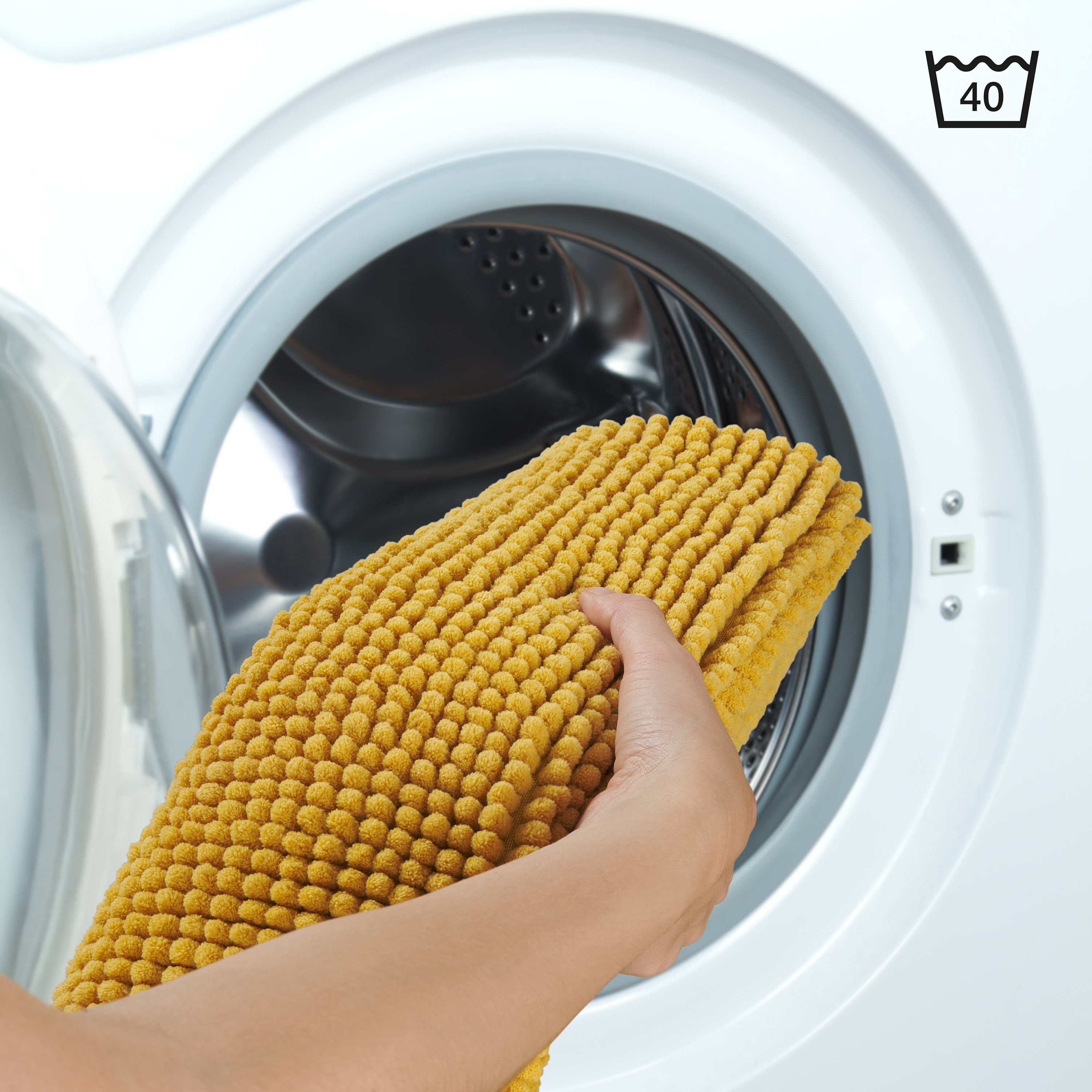 Badematte Chenille Badezimmerteppich, Badematte rutschfest Blumtal, strapazierfähig, rutschfest, Polyester, Läufer, Weicher Badvorleger, Badteppich / 40°C maschinenwaschbar