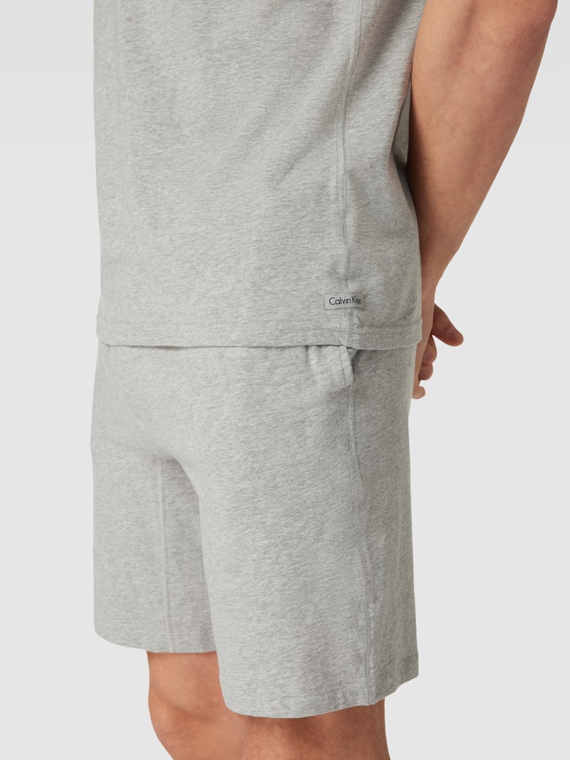 Pyjama mit Strukturmuster in mittelgrau meliert