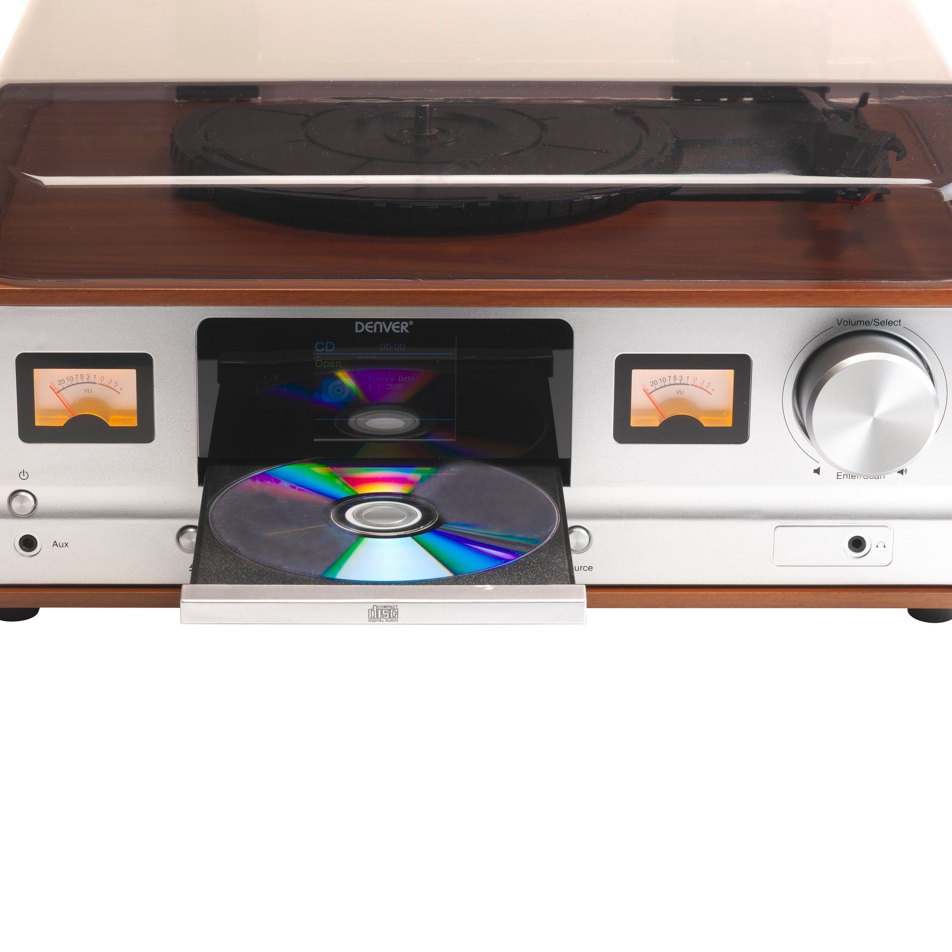 Denver Denver Retro Musiksystem MRD-52 LIGHTWOOD Plattenspieler
