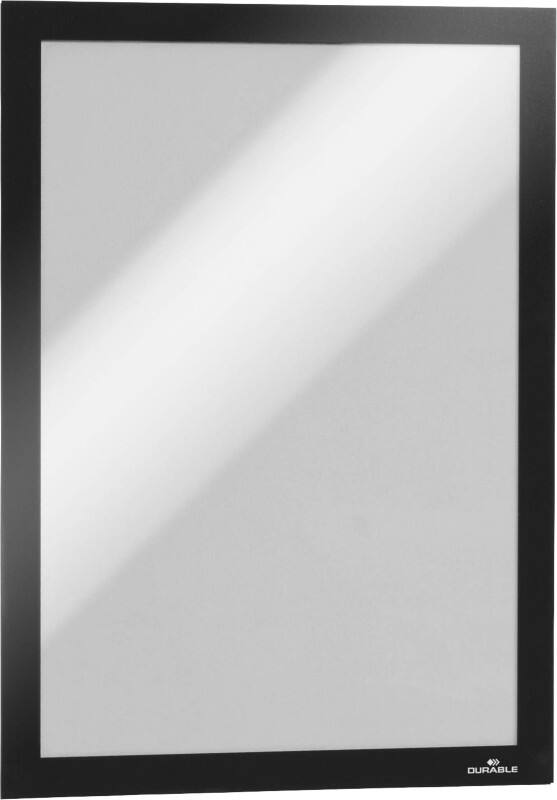 DURABLE DURAFRAME DIN A4 Inforahmen Selbstklebend, Magnetisch Schwarz Hartfolie 487201 23,4 (B) x 0,6 (T) x 32,6 (H) cm 2 Stück