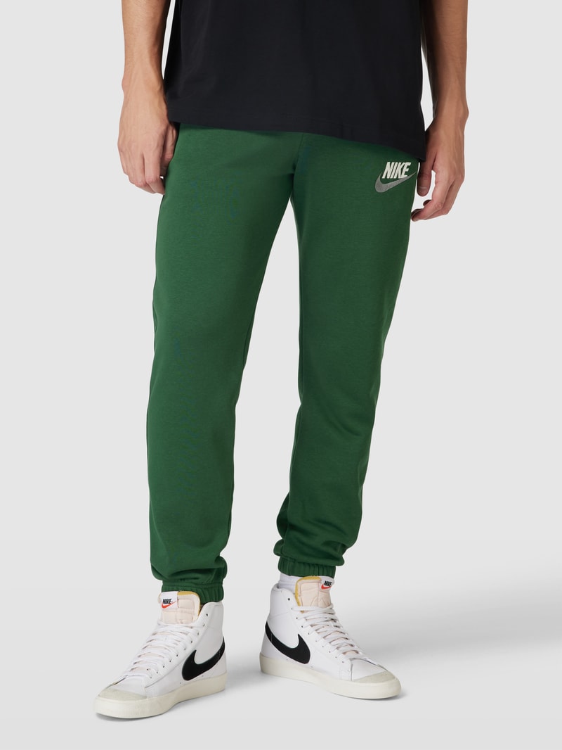 Sweatpants mit Label-Stitching in olivgrün