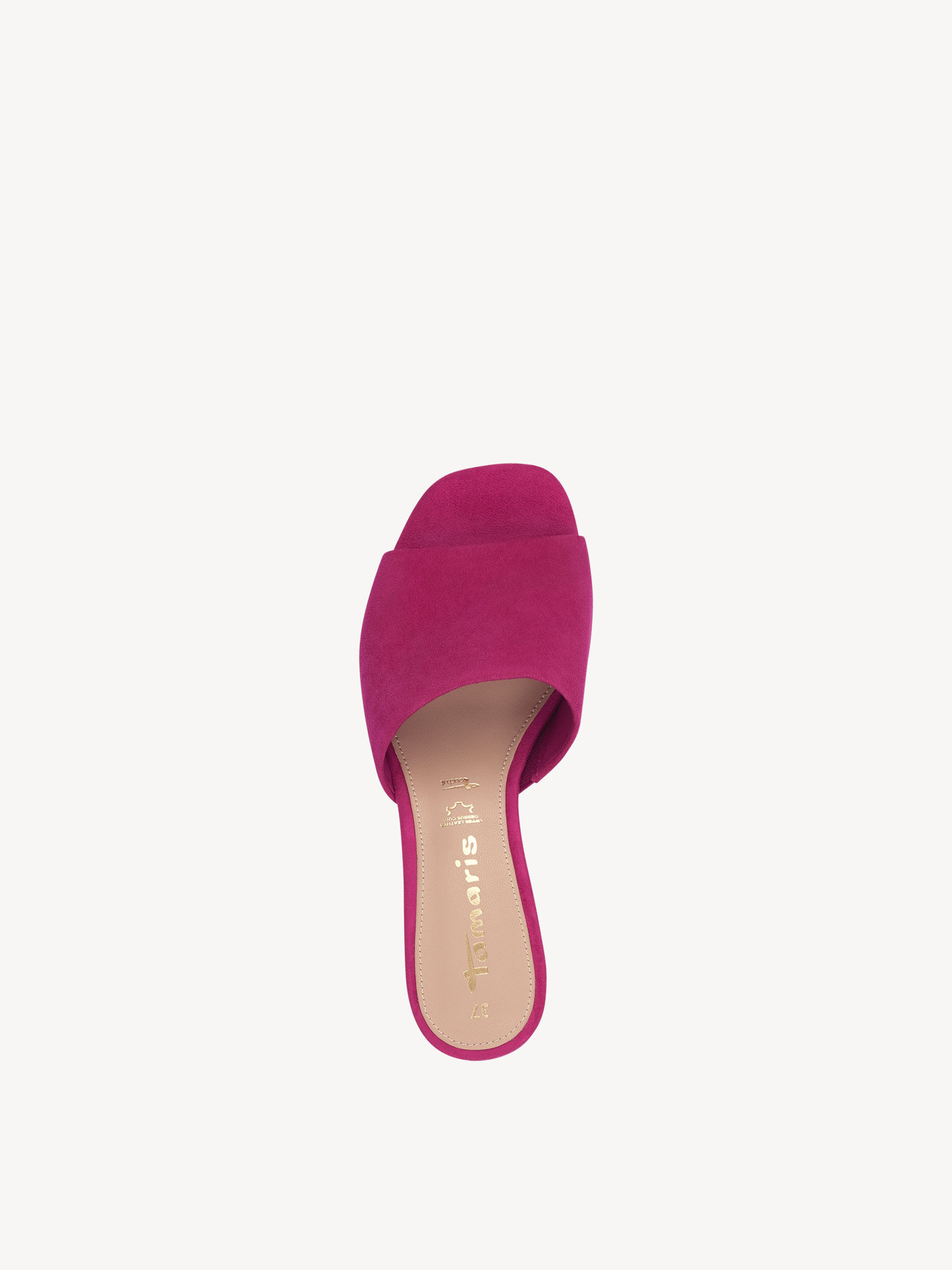 Mule en cuir - rose fuchsia