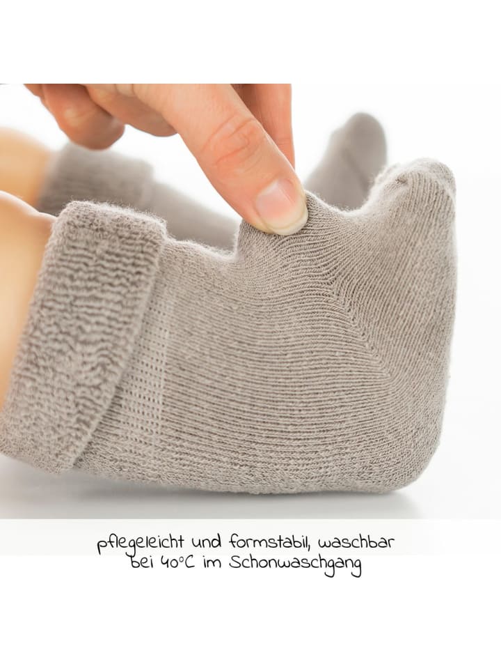 LaLoona Erstlingssocken 6er Pack Baby Söckchen mit Umschlag in beige günstig kaufen onesize