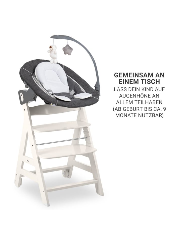 Hauck Beta Plus White 5-tlg. Newborn Set - Hochstuhl   2in1 in weiss,grau günstig kaufen onesize