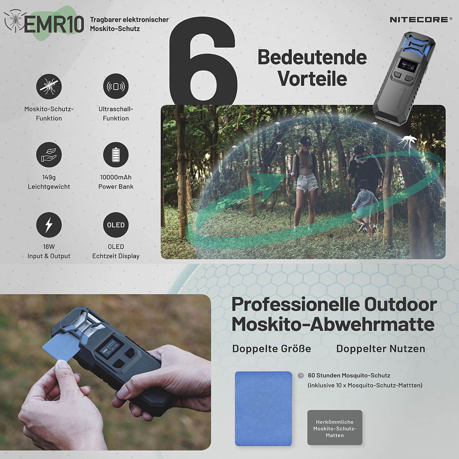 Mückenabwehrgerät EMR10 mit Powerbank-Funktion