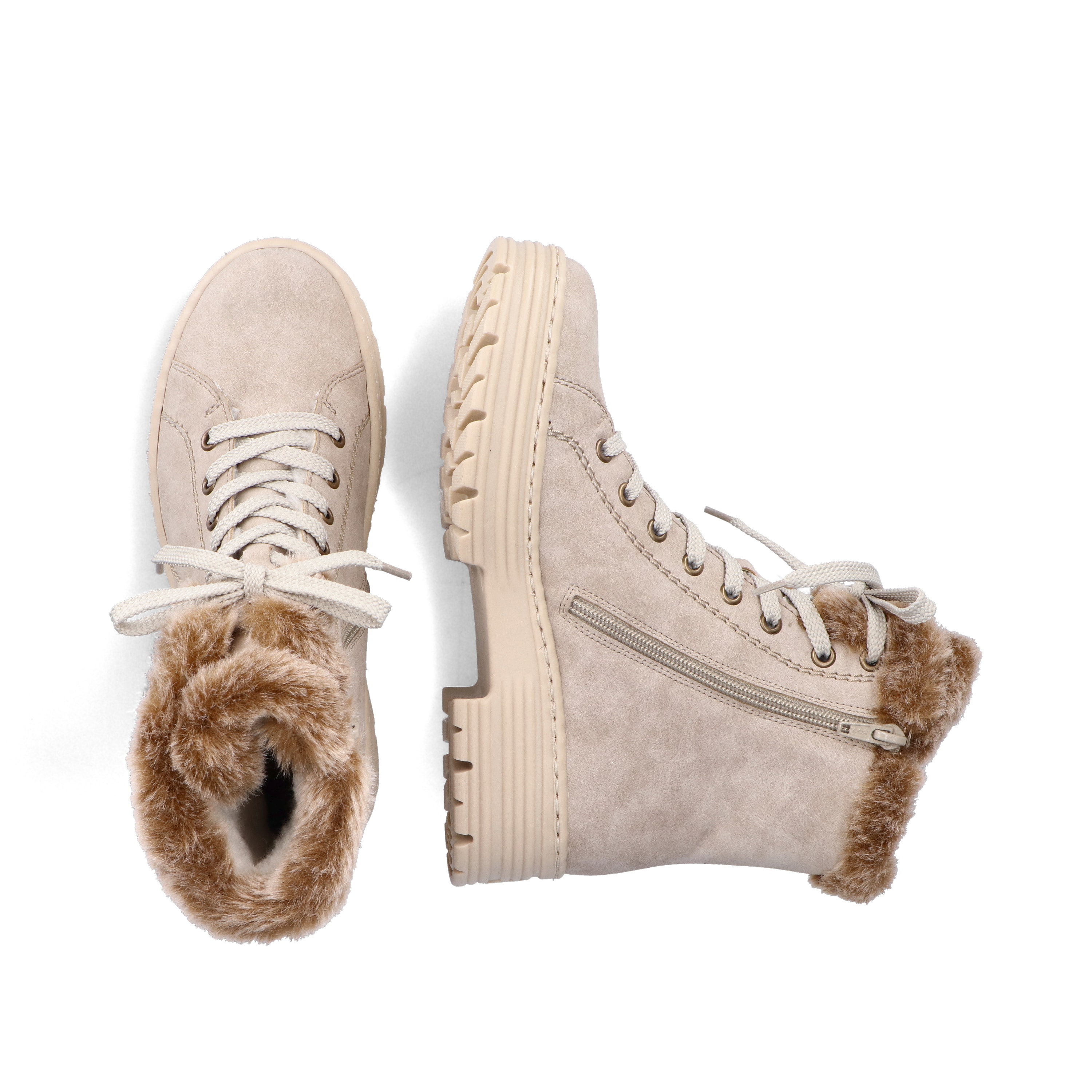 Rieker Damen Schnürstiefel hellbeige