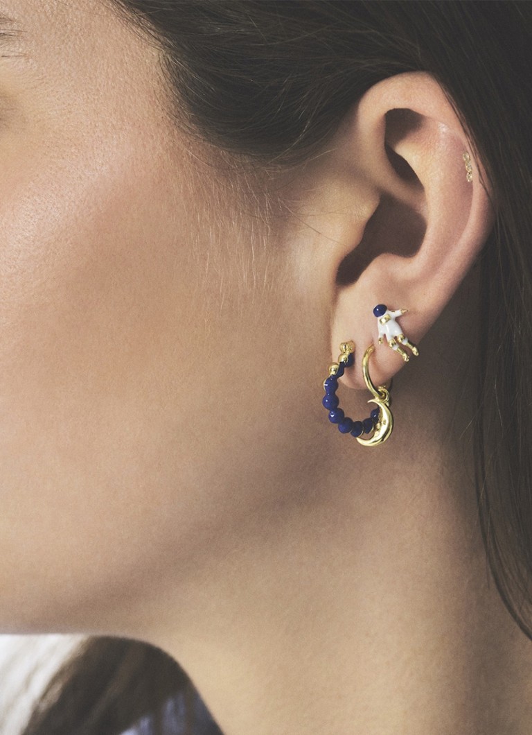 Anna + Nina Single Moon Phases single earring gold plated