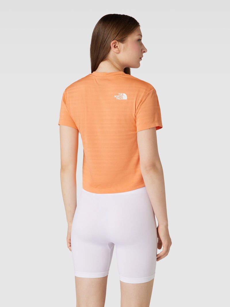 Cropped T-Shirt mit Label-Print in orange