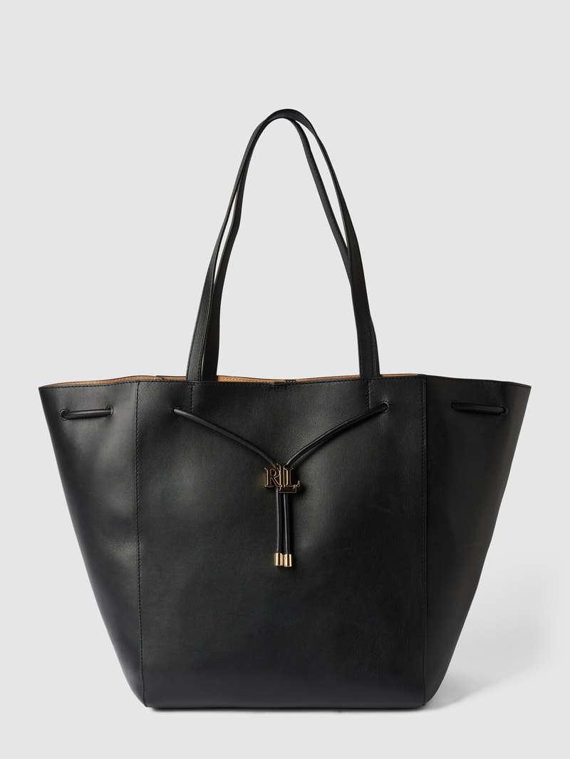 Shopper mit Label-Detail in schwarz