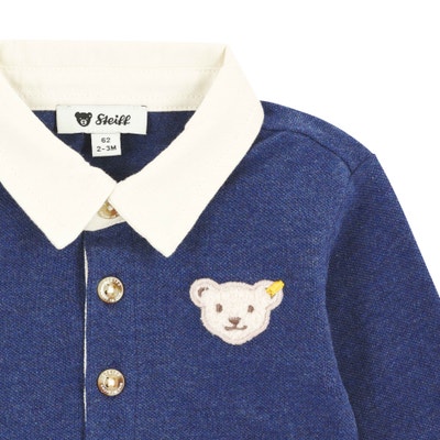Poloshirt langarm, dunkelblau für Jungs