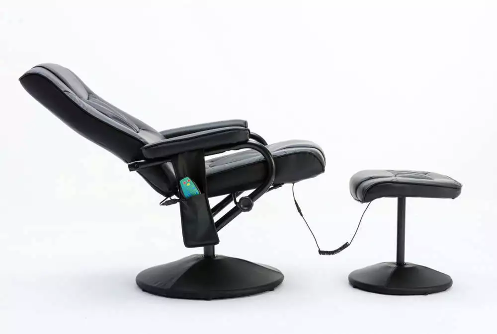 Happy Home Happy Home Massagesessel Relaxsessel mit Heizfunktion & Fußhocker schwarz