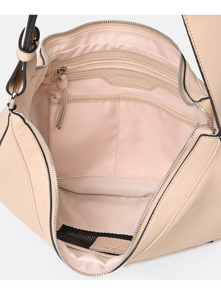 FREDs BRUDER Leder-Schultertasche in Beige - (B)37 x (H)22 x (T)8 cm günstig kaufen onesize
