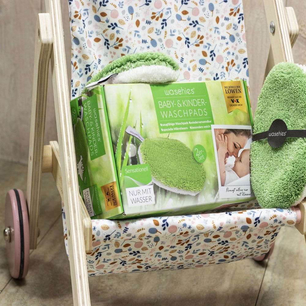 Waschies Waschpads für Babys und Kinder 2er Grün