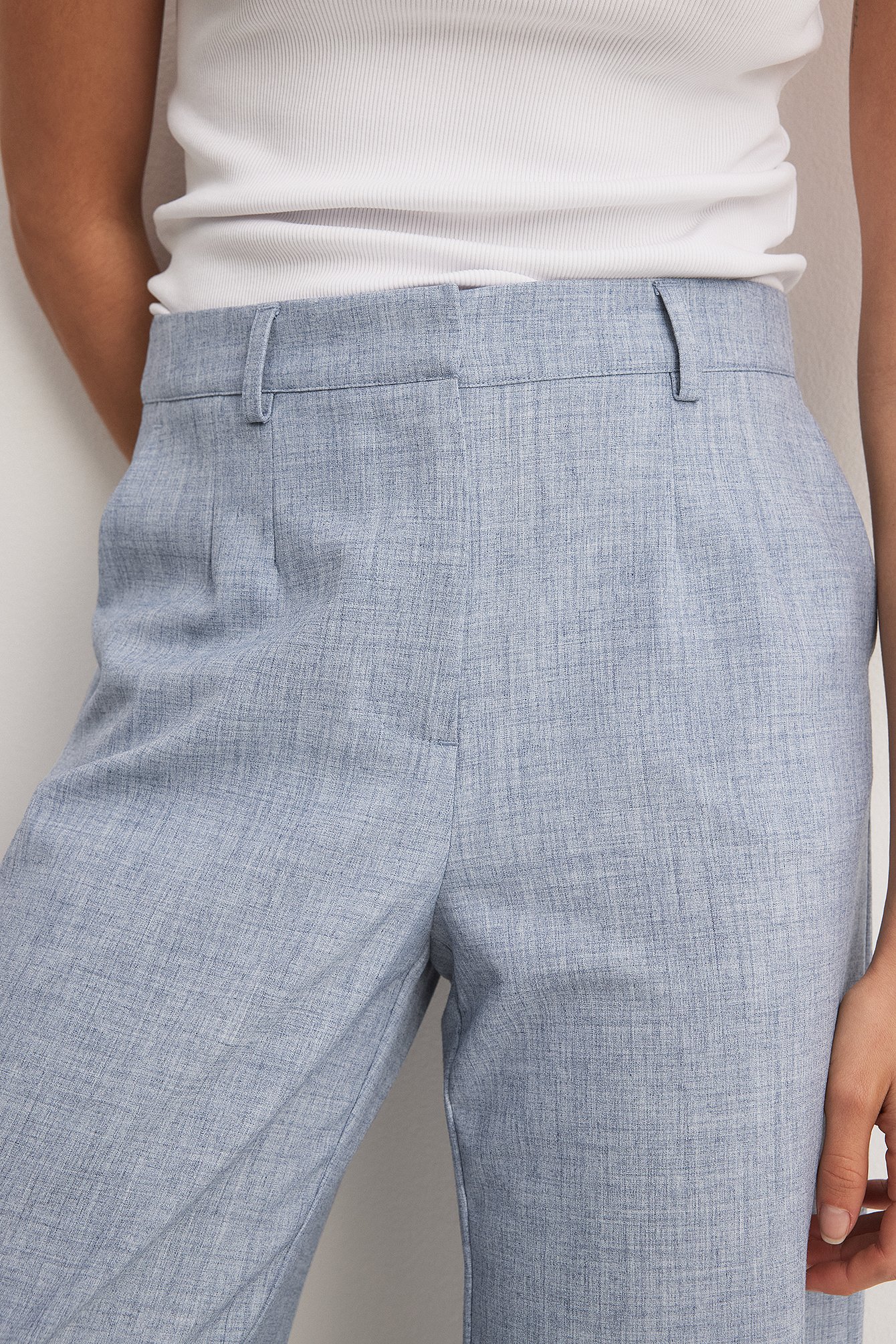 Melange-Anzughose mit mittlerer Taille