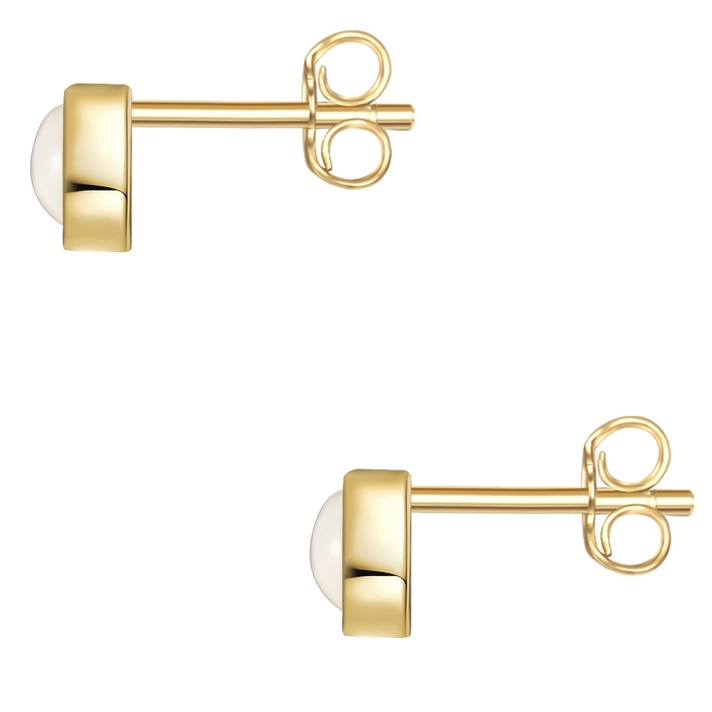 Glanzstücke München Puces d'oreilles en argent Argent sterling Nacre en Or jaune Boucles d'oreilles