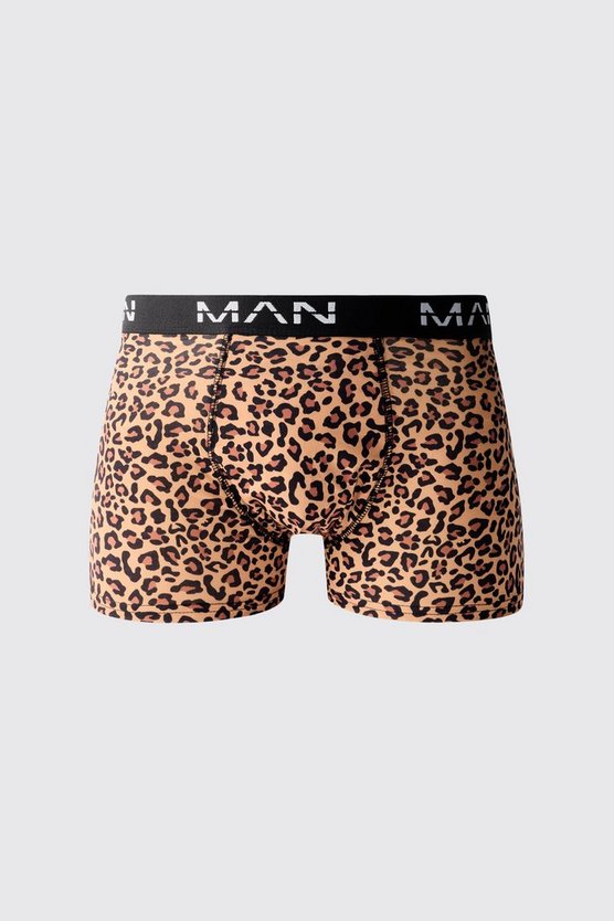 Man Boxershorts mit Leopardenprint