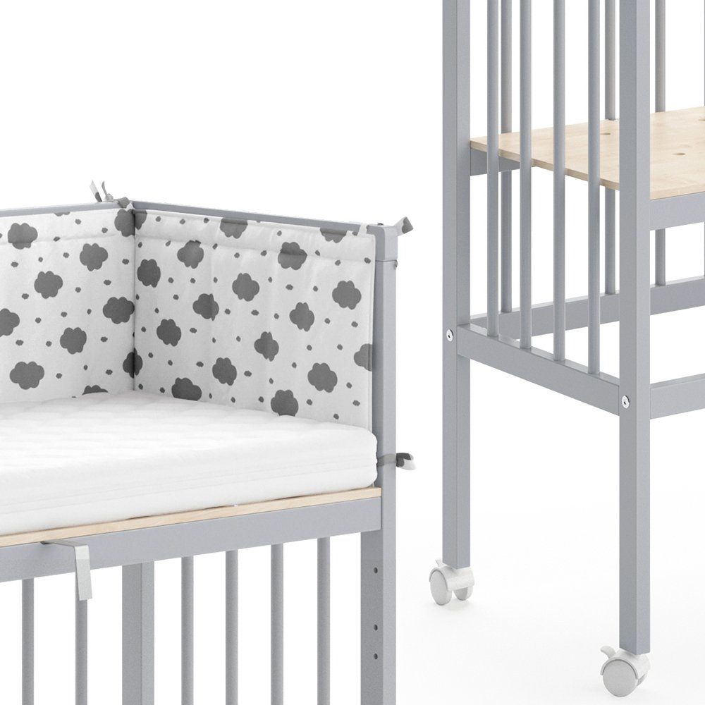 VitaliSpa® Beistellbett Babybett Stubenbett SOPHIE 93x46x75 Grau
