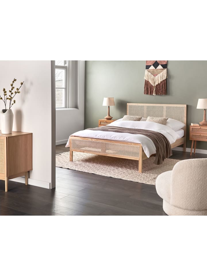 Beliani Doppelbett SALERNAS in Braun - (W) 146 x (H) 100 x (L) 206 cm günstig kaufen onesize
