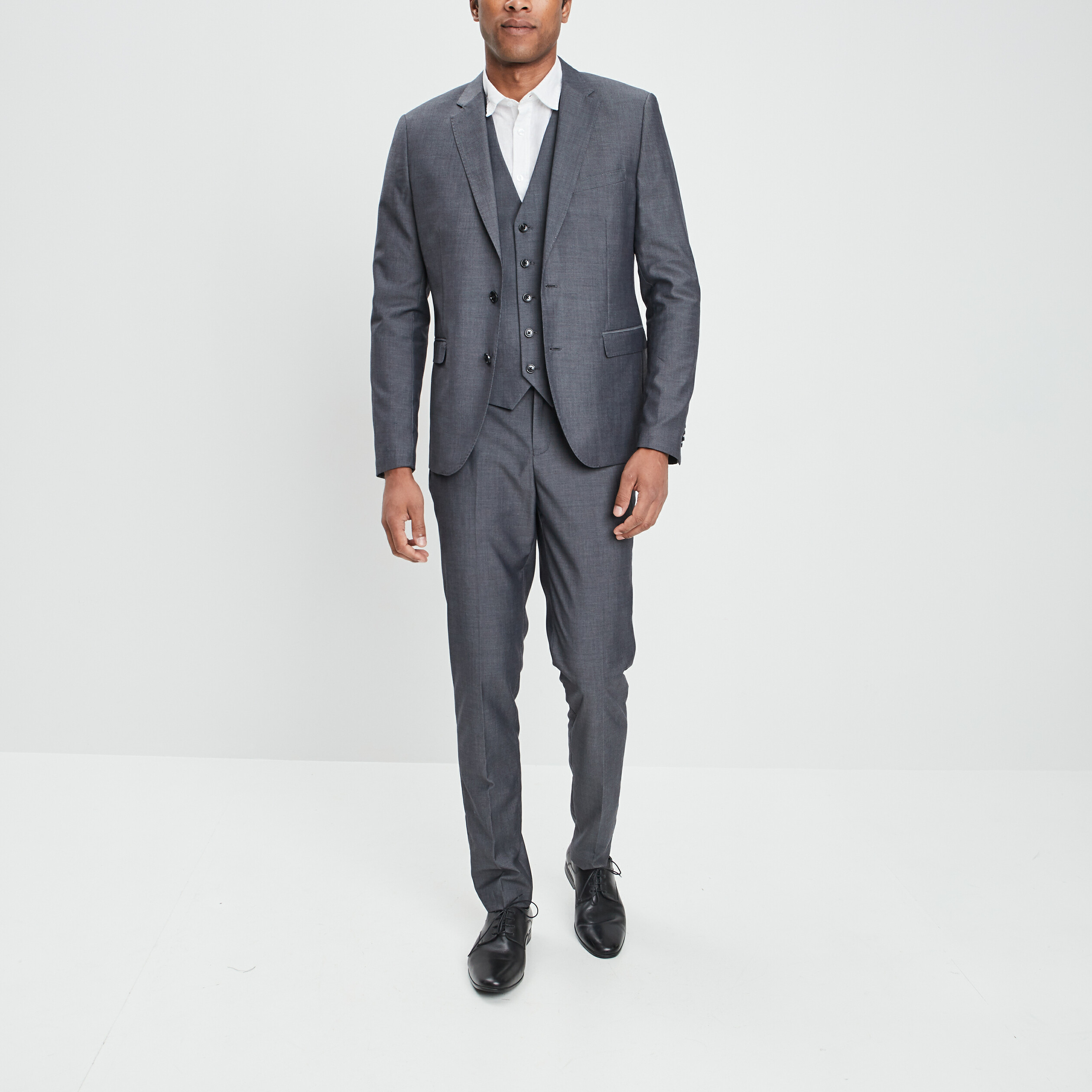 Veste ajustée boutonnée gris clair homme | La Halle