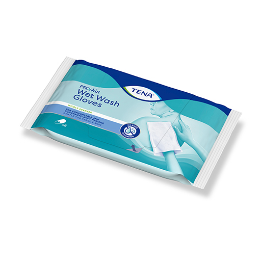 TENA WET Wash Glove parfümiert 15x23 cm blau  8 St