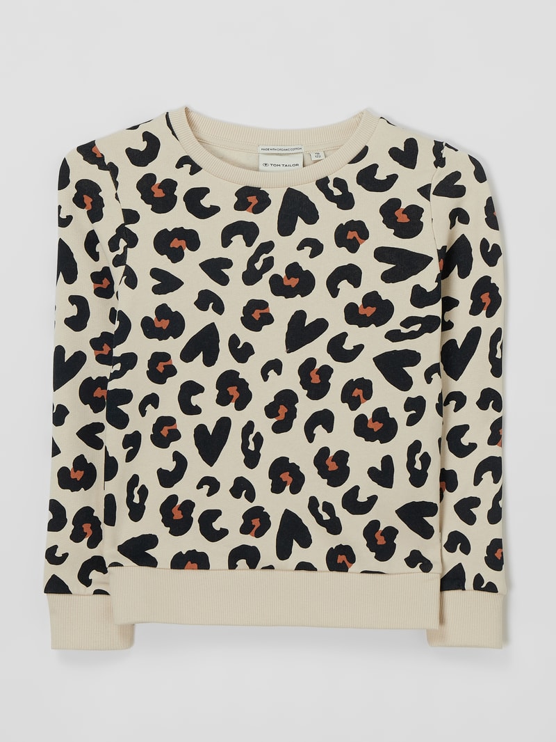 Sweatshirt mit Animal-Print in ecru