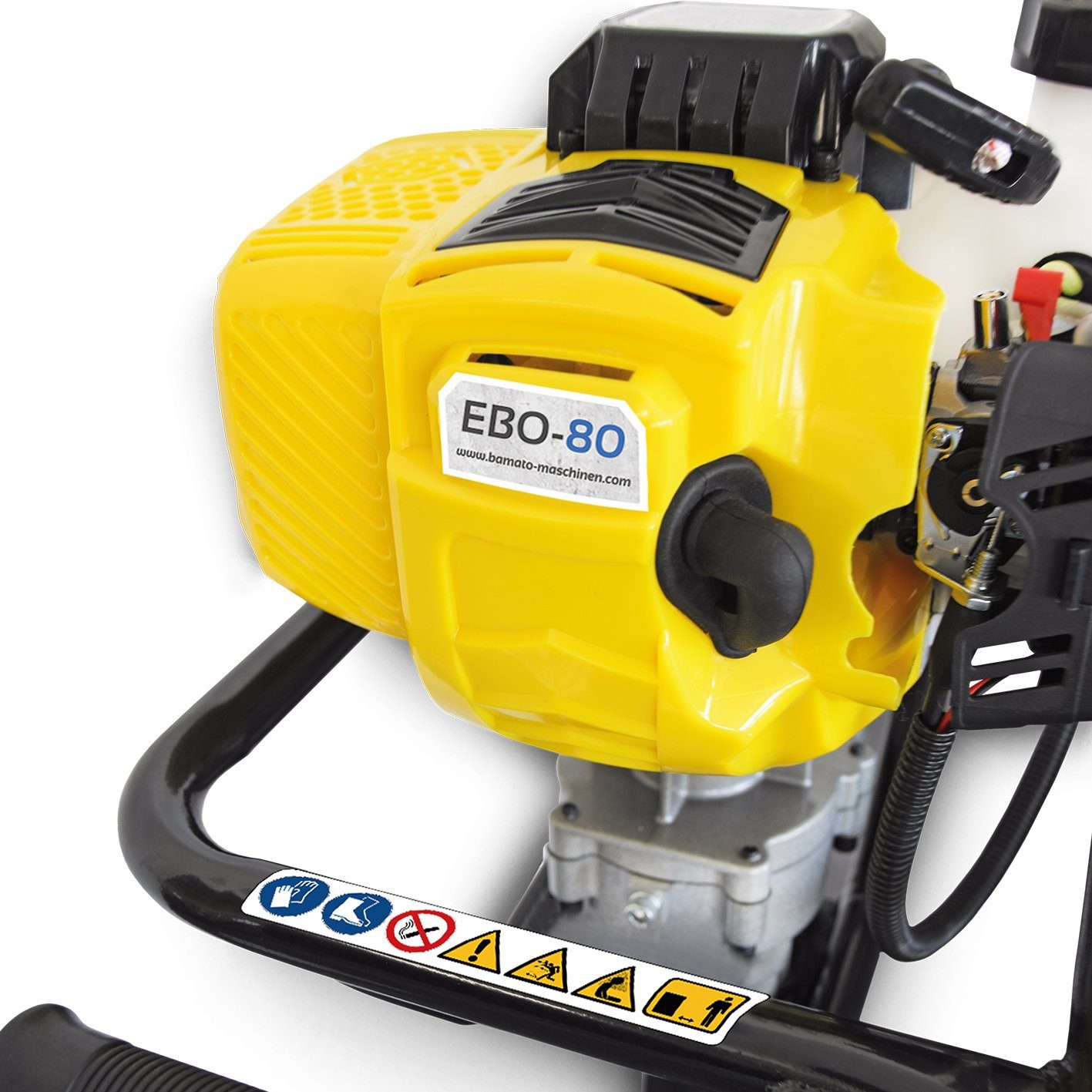 BAMATO Erdbohrer EBO-80, 2,3 kW, max. 9600 U/min, (1-tlg), stufenlose Bohrerdrehzahl, inkl. 3 Bohrer, gummierte Griffe