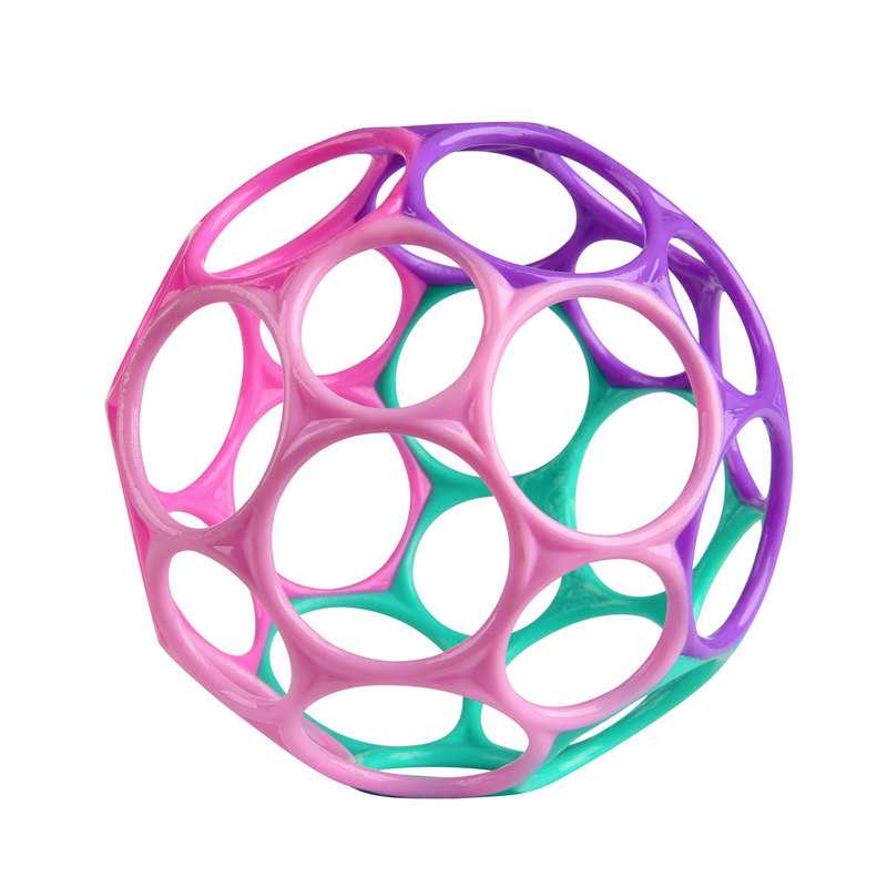 Hochet balle souple rose et violet Oball
