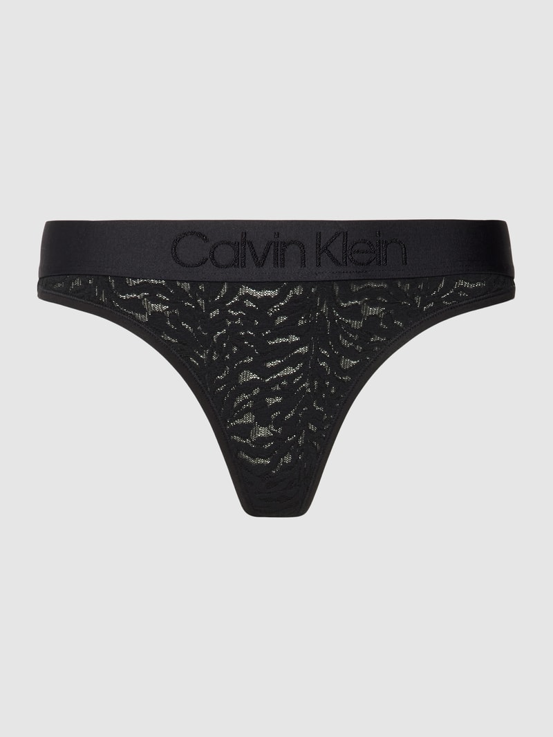 String mit Lochmuster in schwarz