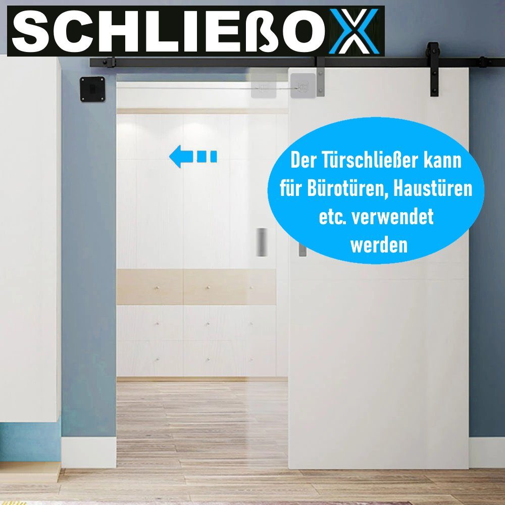 MAVURA Türschließer SCHLIEßOX Automatischer Türschließer Mini Türzieher Selbstzug, ohne Bohren innen außen schwarz