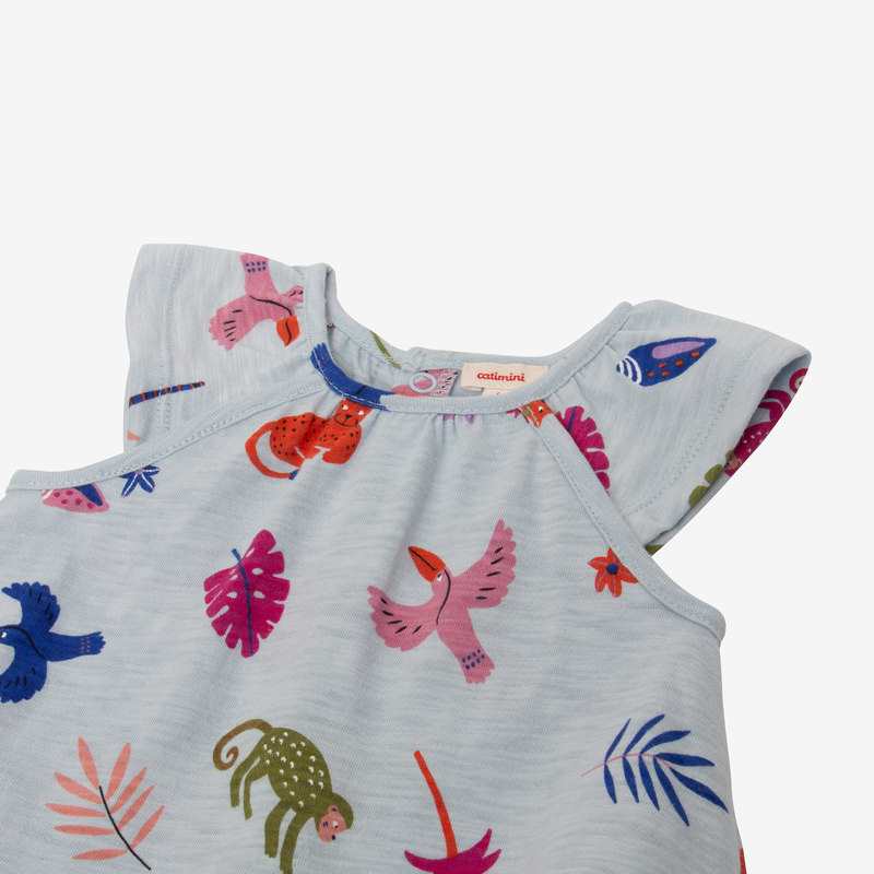 T-shirt bébé fille exotique bleu Catimini