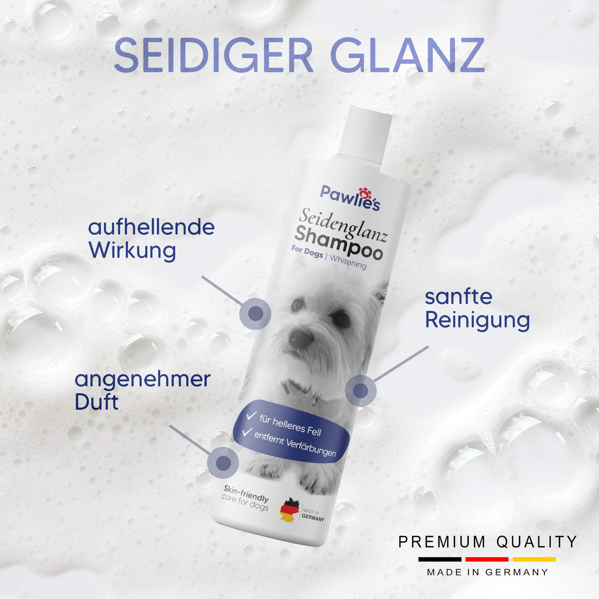 Pawlie's Fellpflege Pawlie's Hundeshampoo für weißes Fell