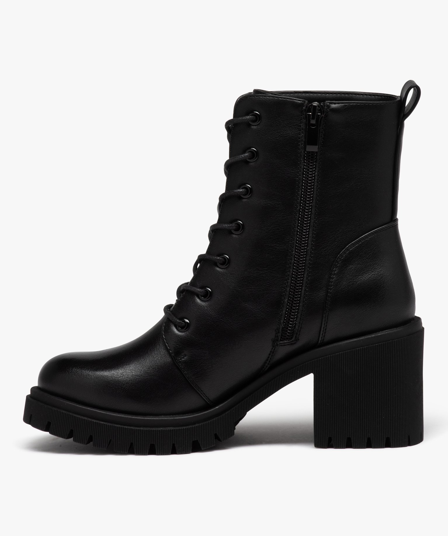 Boots à talon et épaisse semelle crantée femme noir | GEMO