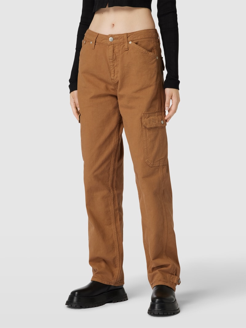 Straight Fit Cargohose mit Cargotaschen in cognac