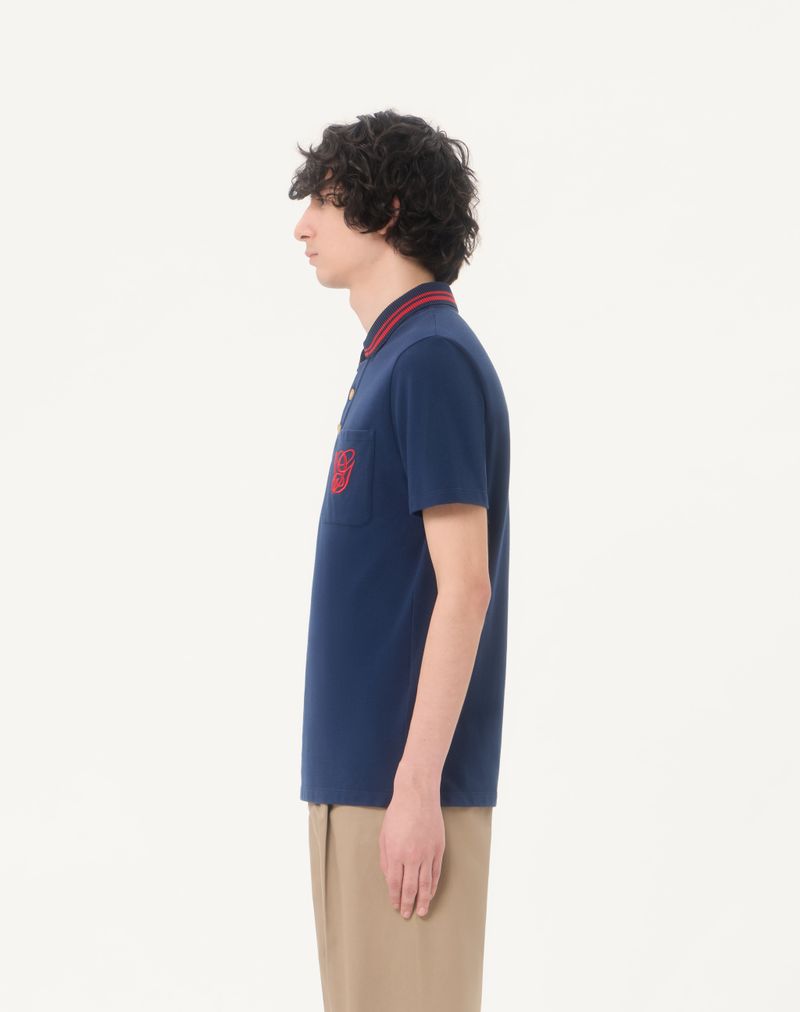 Polo shirt van katoenen piqué met VG-borduurwerk