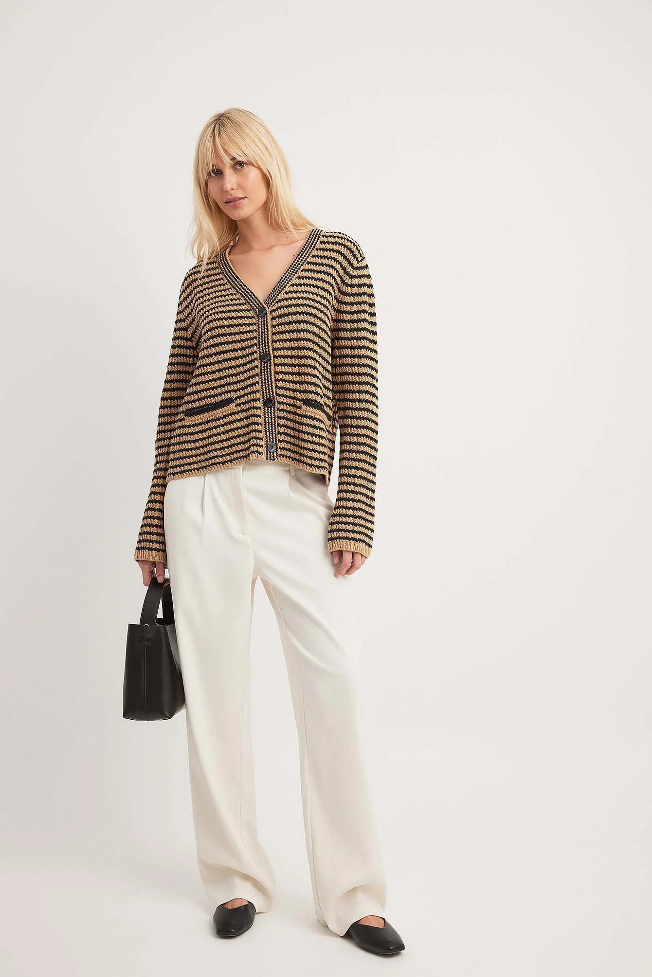 Gestreifter Oversize-Strickcardigan