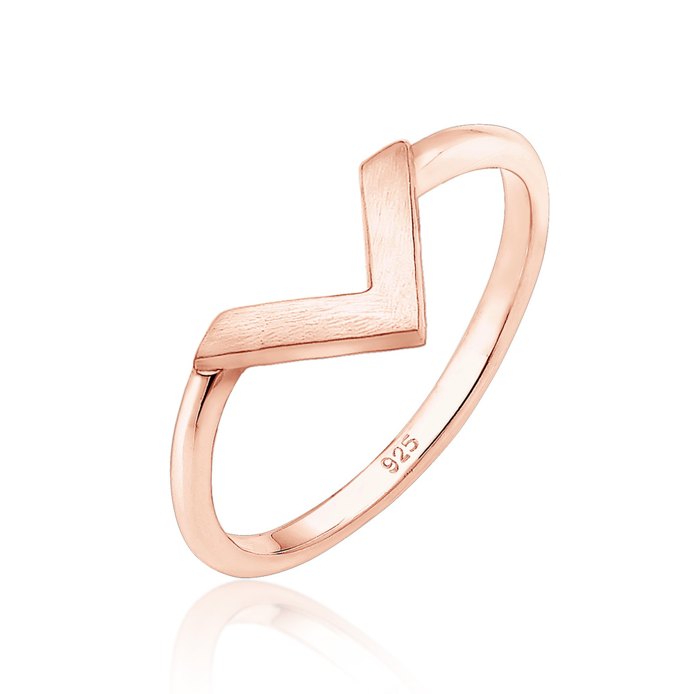 Elli Elli Bague Femme en V Façonnent la Tendance de Base en Argent Sterling 925 Bague