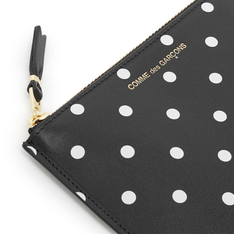 Comme des Garcons Wallet Dots Printed Leather Line black