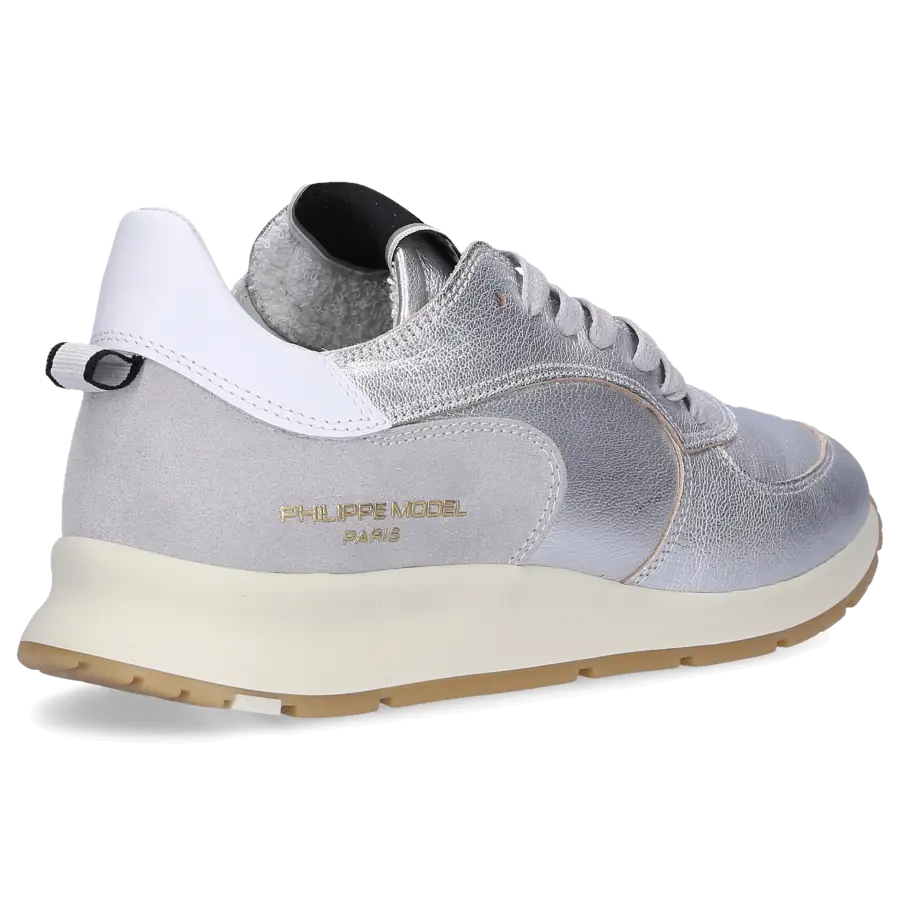 Philippe Model - Sneaker low MONTECARLO Kalbsleder Logo silber - grau
