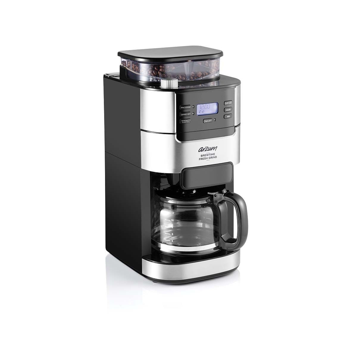 Arzum Kaffeemaschine mit Mahlwerk Brewtime Fresh Grind Filterkaffeemaschine Kaffeemaschine mit Mahlwerk
