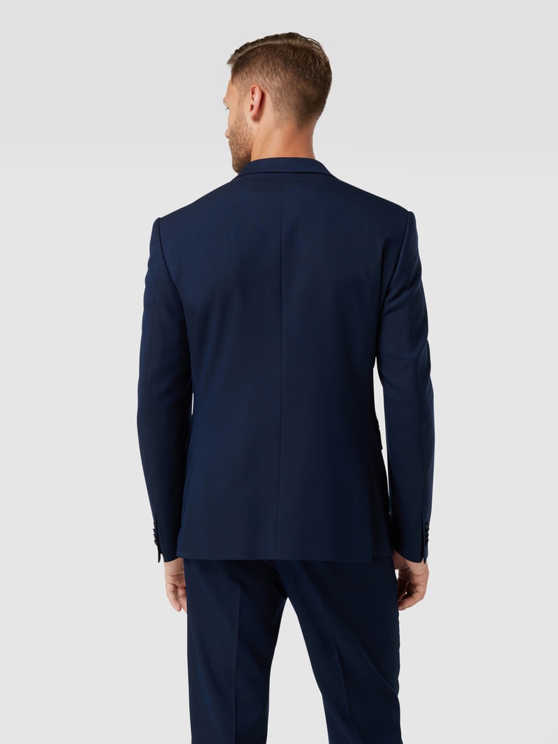 Slim Fit 2-Knopf-Sakko mit Webstruktur in marineblau