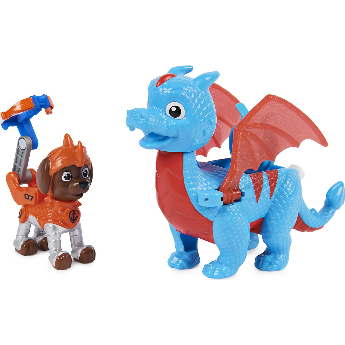 Paw Patrol, Rescue Knights Zuma und Dragon Ruby Actionfiguren-Set, Spielzeug geeignet für Kinder ab 3 Jahren